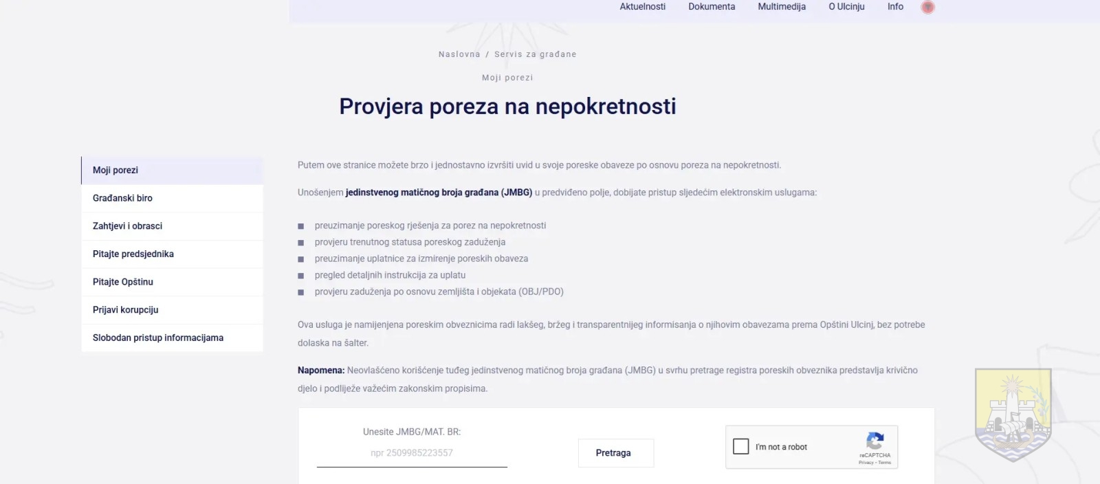  Opština Ulcinj lansira prve elektronske servise: Rješenja za porez od sada dostupna online